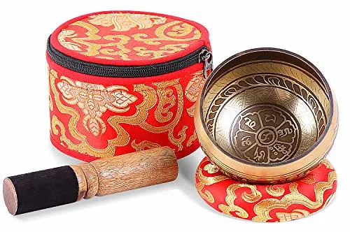 Hand-Beaten Singing Bowl 5 Inch with Cushion and Mallet