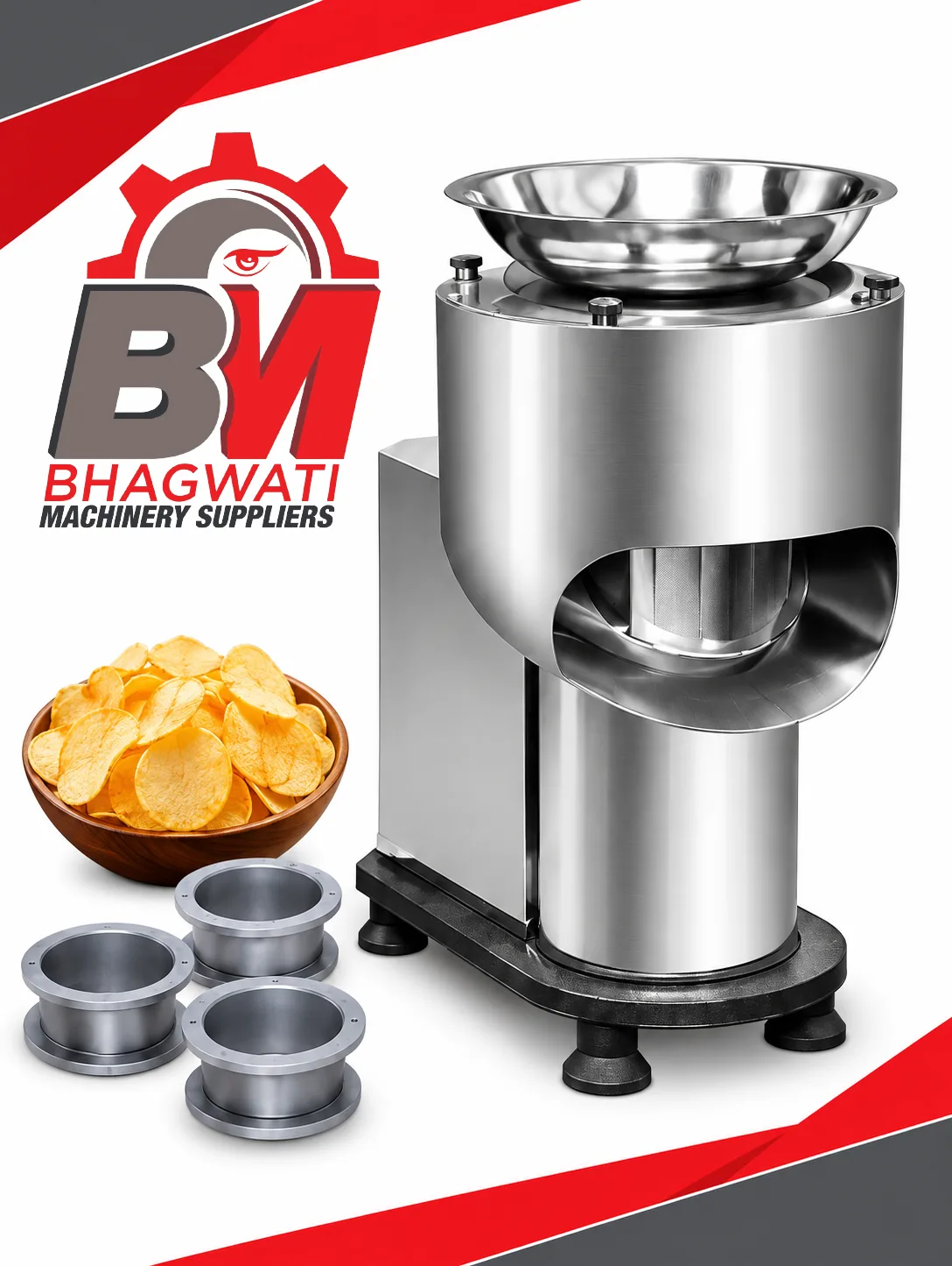 Potato Wafer Slicer Machine, Regular Model - 0.5 HP, 200-250 kg/hour