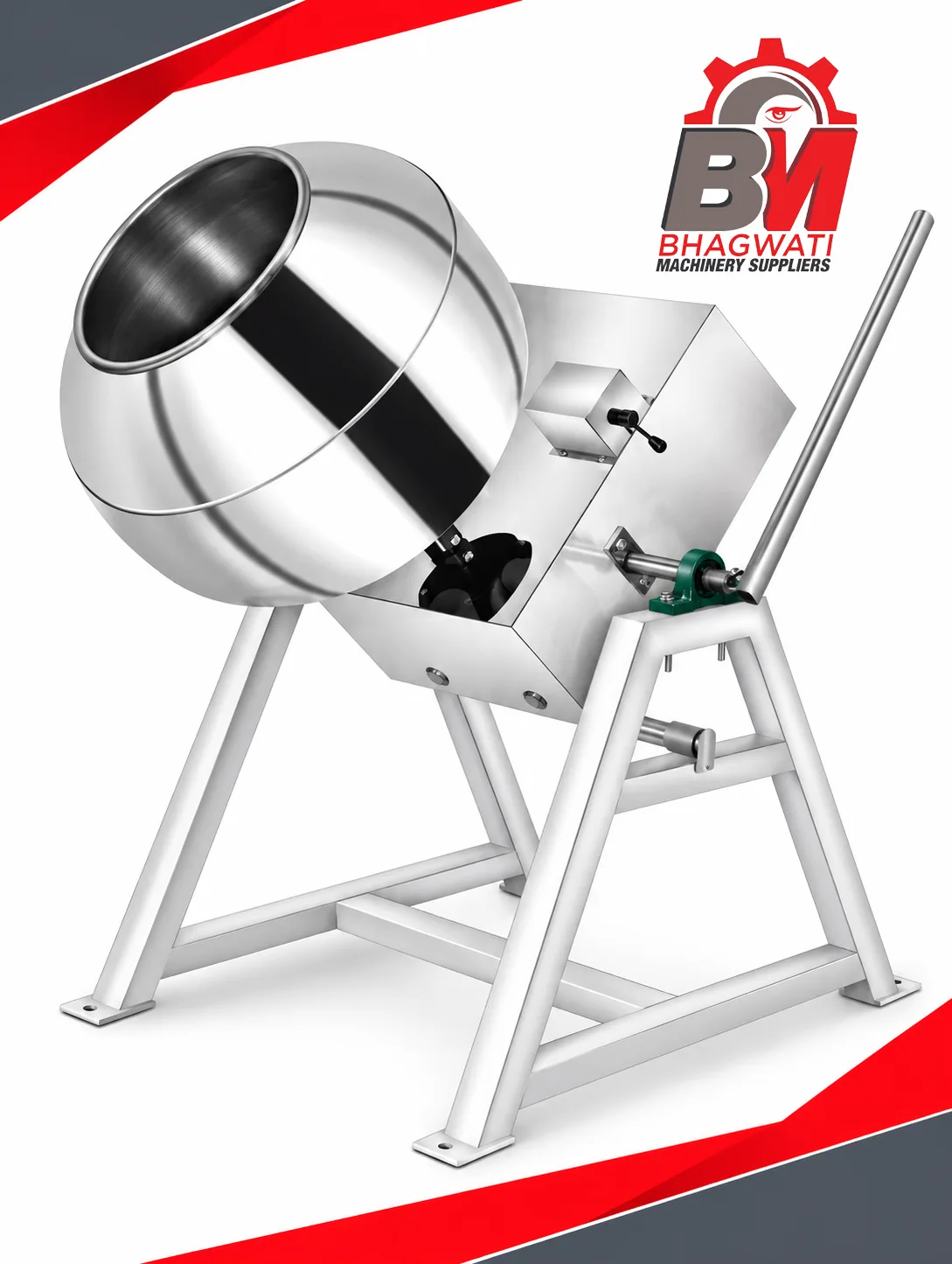 Coating Pan Machine (Namkeen Masala Mixer) - 0.5 HP / 1 HP Tilting
